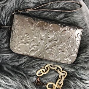 Rare Silver colored Patricia Nash Wristlet